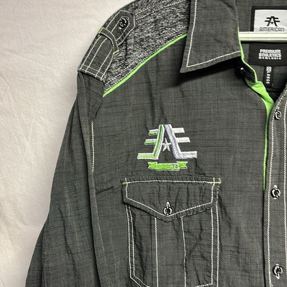 American Fighter Men’s Long Sleeve Button Down Shirt Western Style Size XXL - Picture 6 of 8